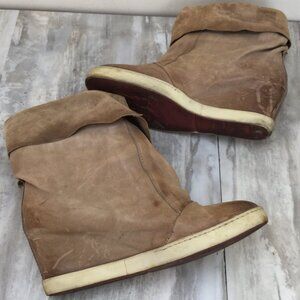A.S.98 Distressed Slouchy Leather Booties 39